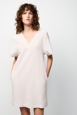 Vestido direito Rosa e branco