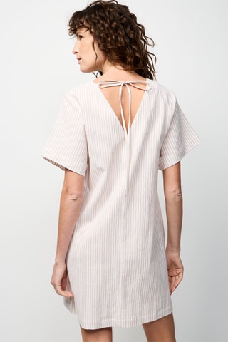 Vestido direito Rosa e branco