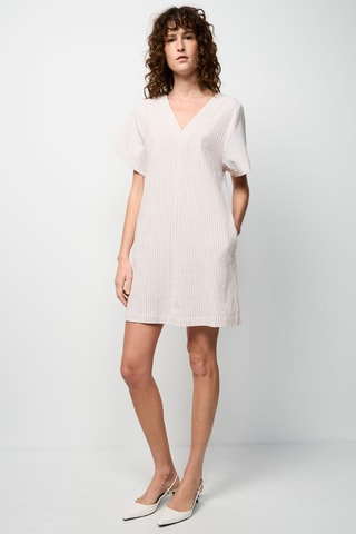 Vestido direito Rosa e branco