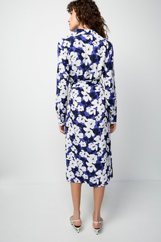 Vestido-camisa Violeta e azul-marinho