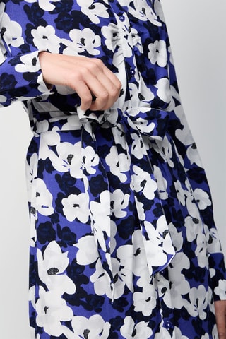 Vestido-camisa Violeta e azul-marinho