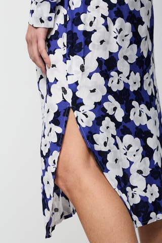 Vestido-camisa Violeta e azul-marinho