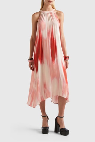 Vestido trapézio tie and dye - Rosa