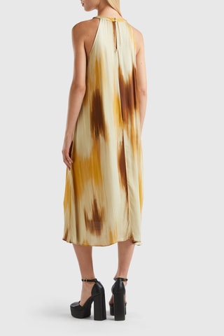 Vestido trapézio tie and dye - Bege