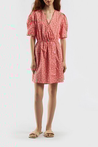 Vestido traçado - Rosa e branco