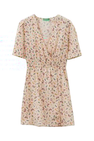 Vestido traçado - Bege e vermelho