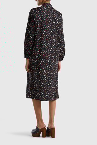 Vestido direito - Preto e coral