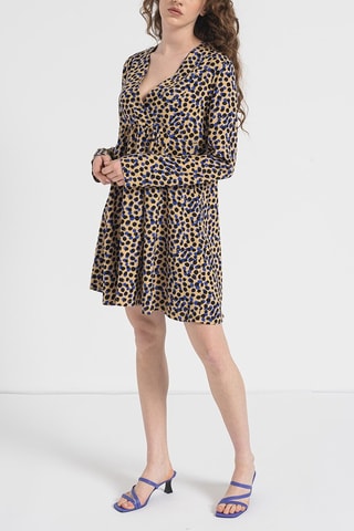Vestido estilo patinadora - Bege e preto