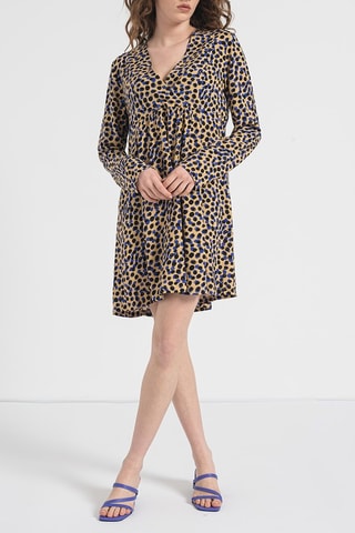 Vestido estilo patinadora - Bege e preto