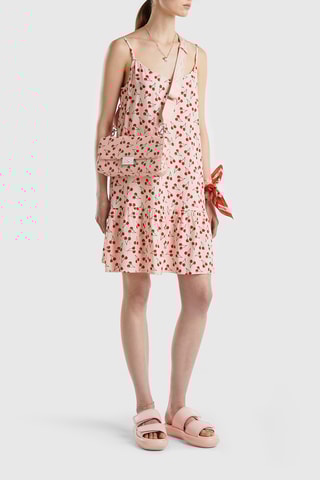 Vestido curto - Rosa e vermelho
