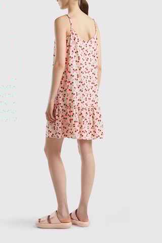 Vestido curto - Rosa e vermelho