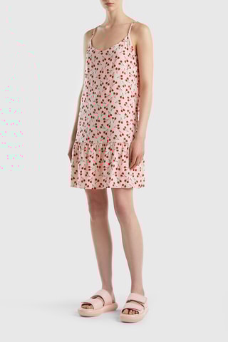 Vestido curto - Rosa e vermelho