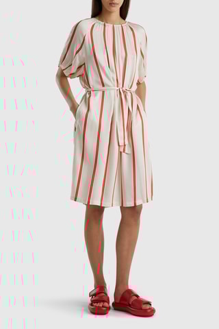 Vestido direito - Branco e laranja