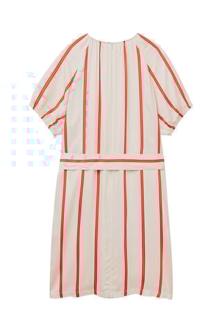 Vestido direito - Branco e laranja