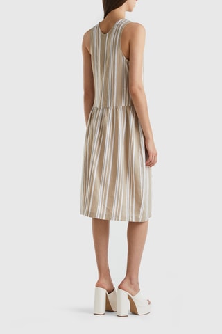 Vestido estilo patinadora de linho - Bege