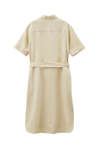Vestido-camisa de linho - Bege