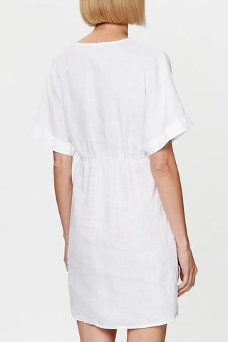 Vestido traçado de linho - Branco