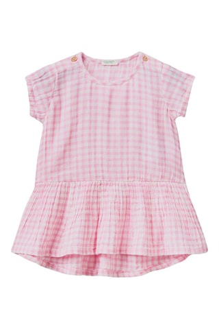 Vestido - Rosa e branco