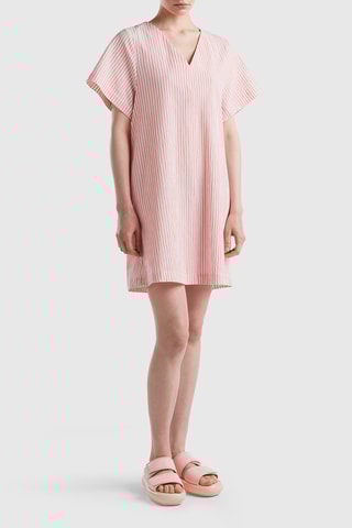Vestido direito - Laranja e branco