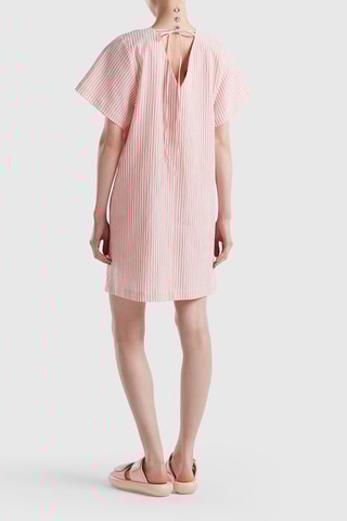 Vestido direito - Laranja e branco