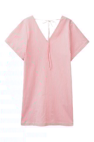 Vestido direito - Laranja e branco