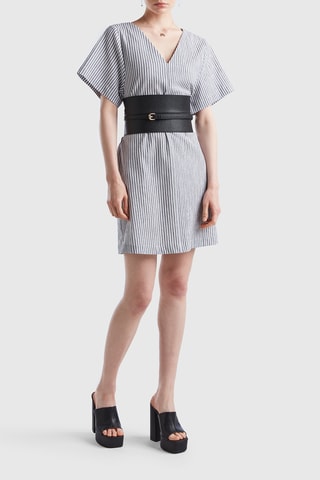 Vestido direito - Preto e branco