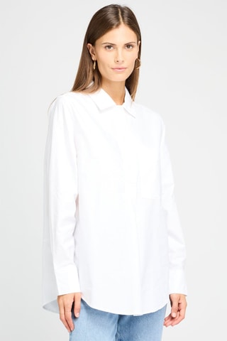 Camisa de ganga Branco