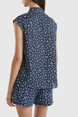 Camisa em linho - Azul-escuro