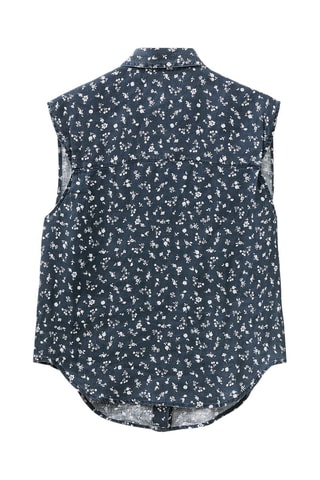 Camisa em linho - Azul-escuro