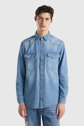 Sobrecamisa de ganga Azul-claro