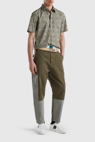 Camisa - Castanho e cinzento