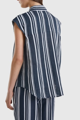 Camisa em linho - Azul-escuro