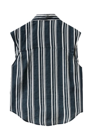 Camisa em linho - Azul-escuro