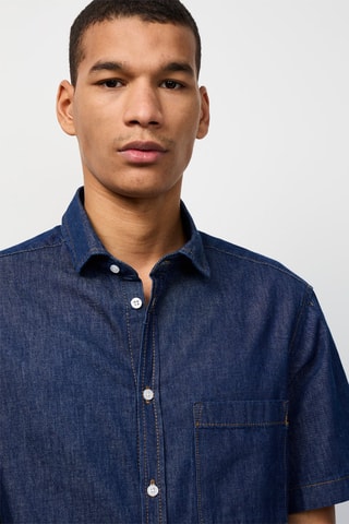 Camisa de ganga Azul-marinho