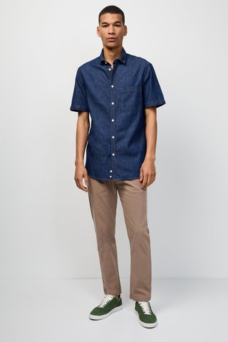 Camisa de ganga Azul-marinho