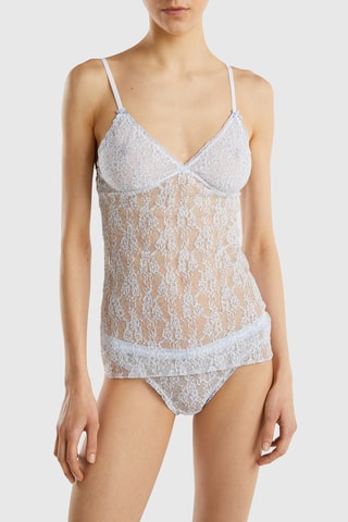 Camisola interior - Azul-celeste e branco