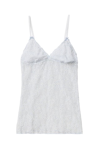 Camisola interior - Azul-celeste e branco