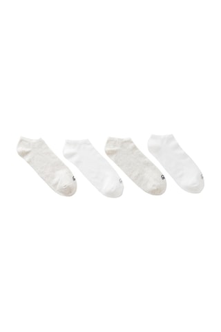 4 paires de socquettes Blanc et beige