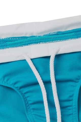 Cueca de banho - Turquesa e branco