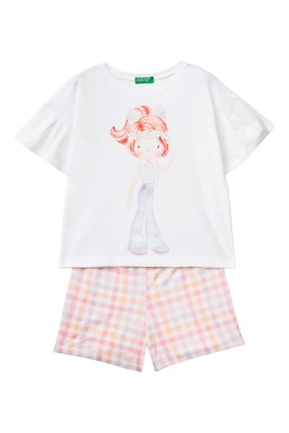 Pijama - Branco e rosa