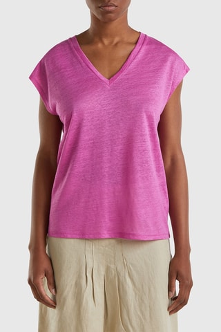 T-shirt de linho - Rosa