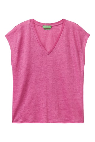 T-shirt de linho - Rosa