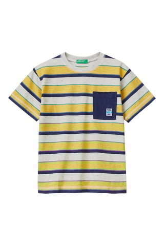 T-shirt Jaune chiné et écru chiné