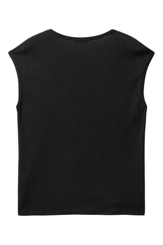 T-shirt en lin sans manches - Noir