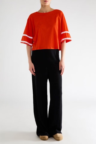 T-shirt em linho - Vermelho