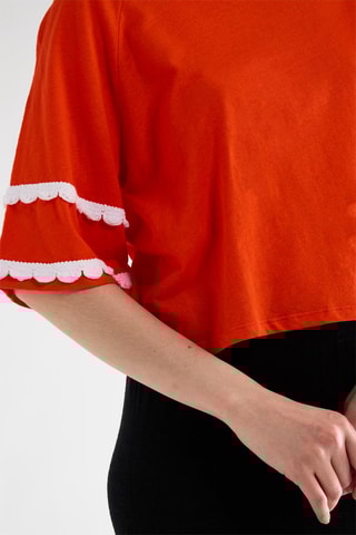 T-shirt em linho - Vermelho