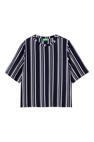 T-shirt em linho - Azul-escuro