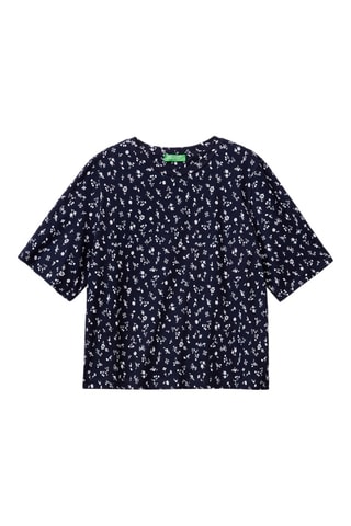 T-shirt em linho - Azul-escuro