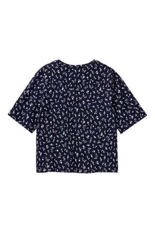 T-shirt em linho - Azul-escuro