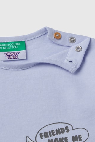 T-shirt Bugs Bunny e Taz Baby Looney Tunes - Azul-claro
